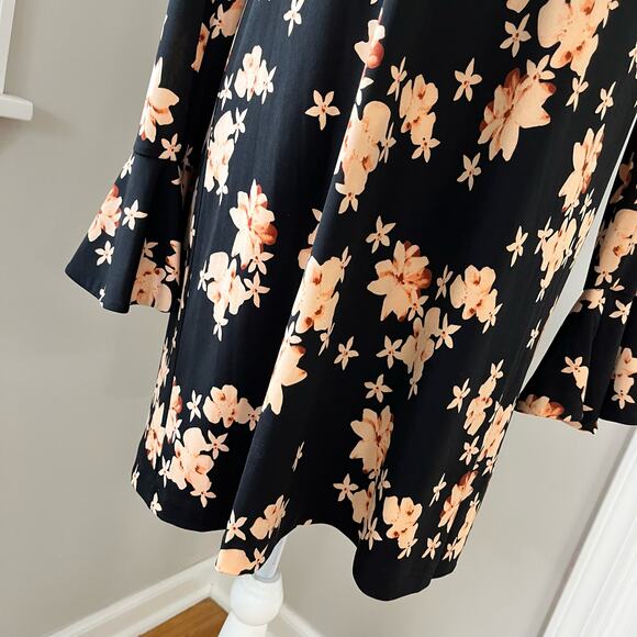 Cynthia Steffe Peach Floral Long Sleeve Dress - Picture 5 of 9